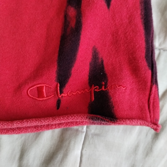 Distressed Cropped Sexy Shorts Mens MEDIUM 30 in w Champion Logo - Picture 3 of 10